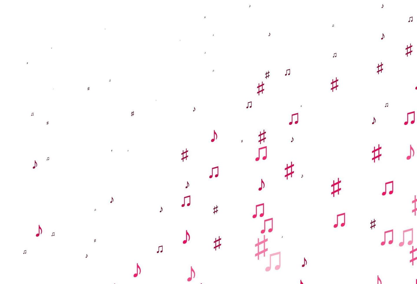 trama vettoriale rosso chiaro con note musicali.