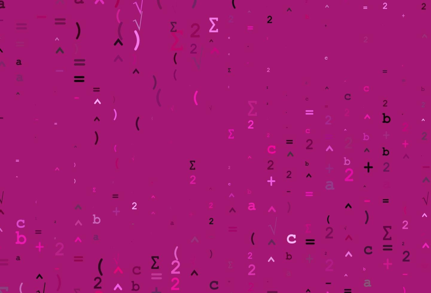 sfondo vettoriale rosa chiaro con simboli numerici.