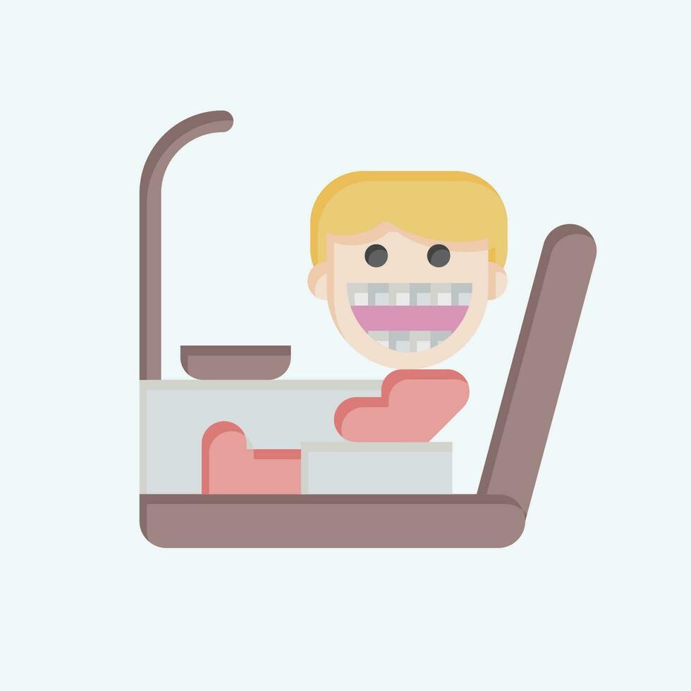 icona dentista sedia. relazionato per dentista simbolo. piatto stile. semplice design modificabile. semplice illustrazione vettore