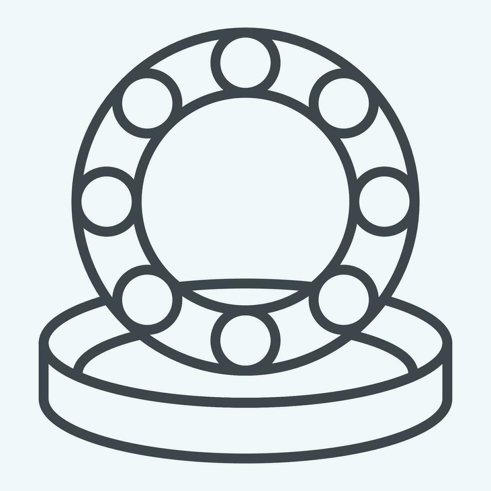 icona ruota cuscinetti. relazionato per auto Manutenzione simbolo. linea stile. semplice design modificabile. semplice illustrazione vettore