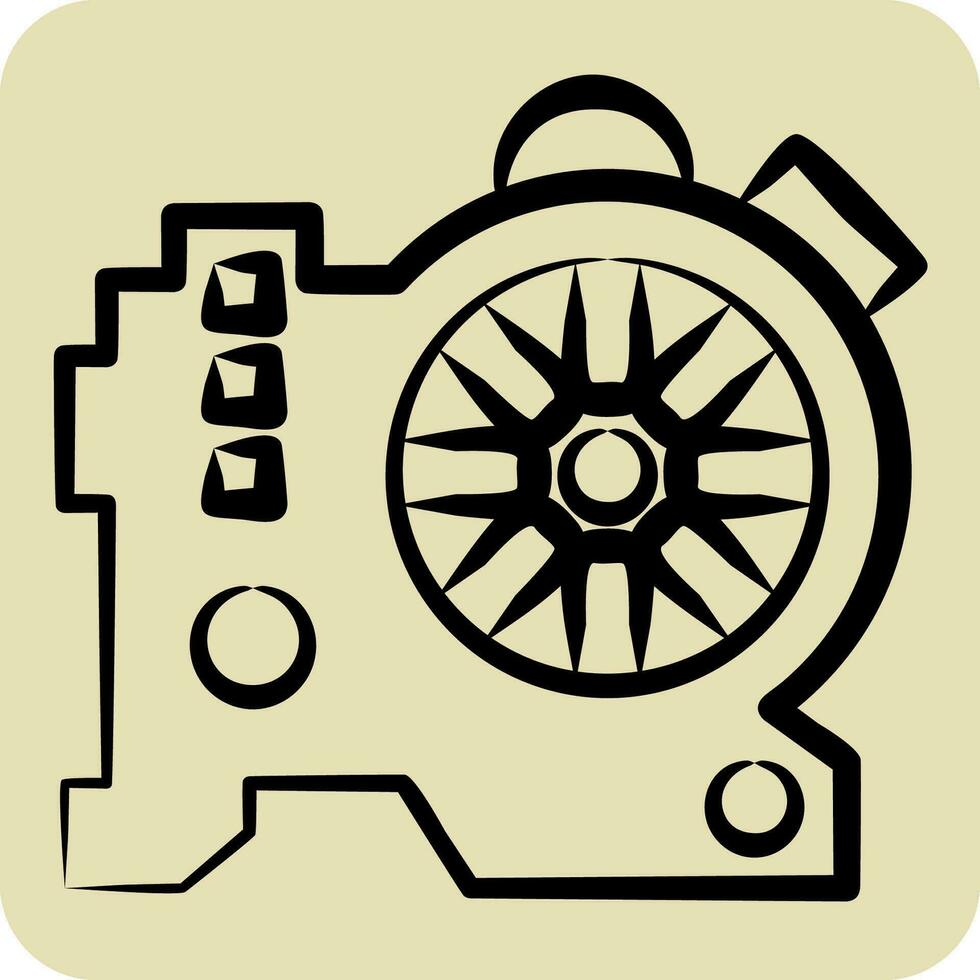 icona acqua pompa. relazionato per auto Manutenzione simbolo. mano disegnato stile. semplice design modificabile. semplice illustrazione vettore