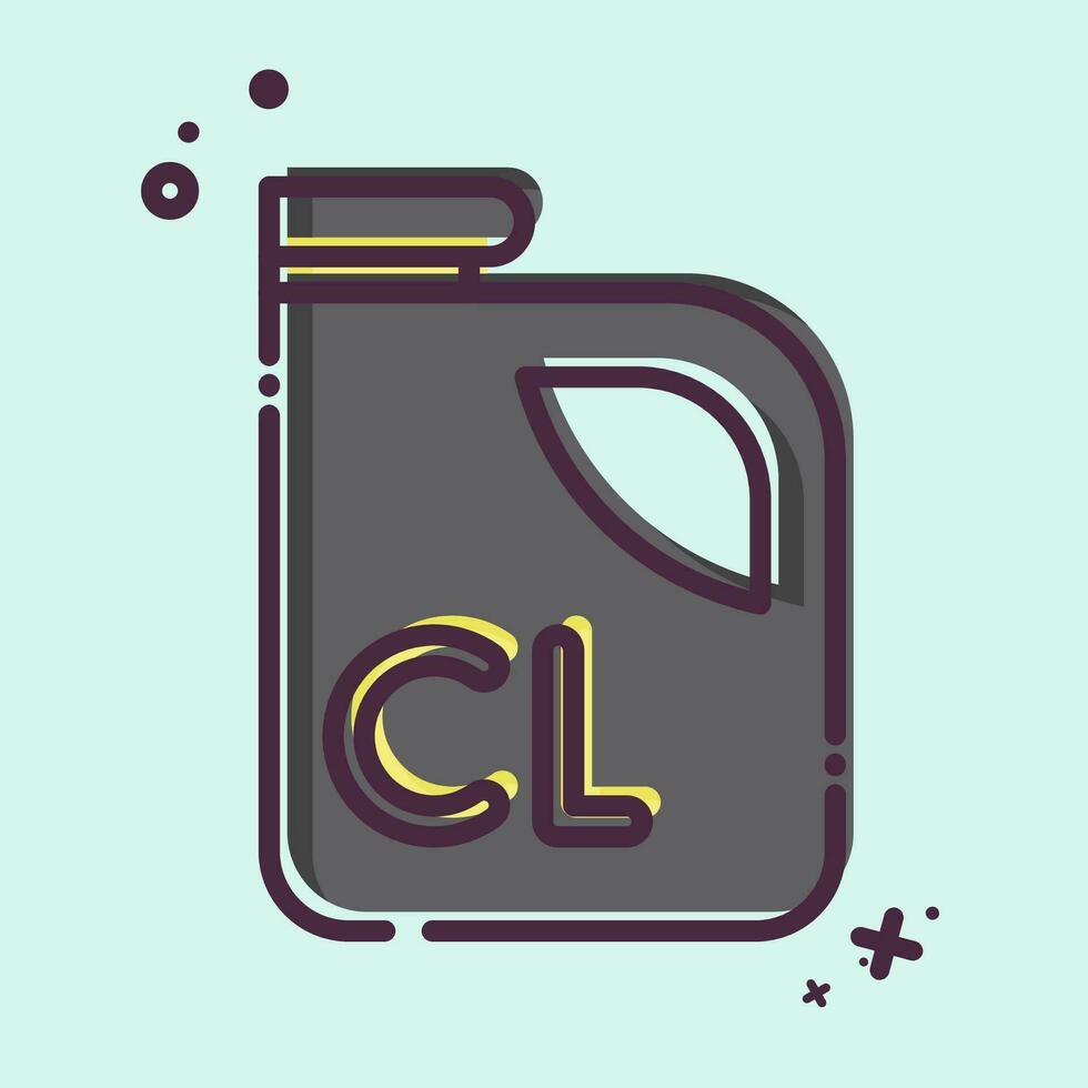 icona cloro. relazionato per veleno simbolo. mbe stile. semplice design modificabile. semplice illustrazione vettore