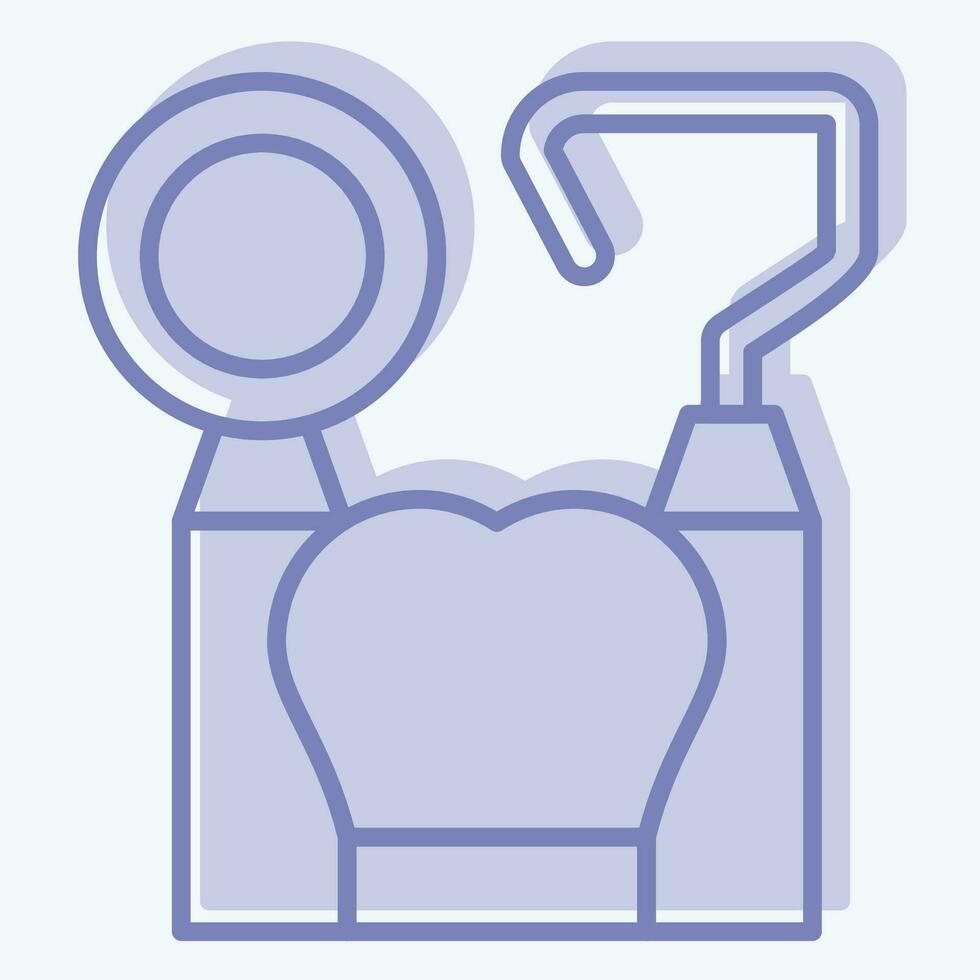 icona dentale igiene attrezzo. relazionato per dentista simbolo. Due tono stile. semplice design modificabile. semplice illustrazione vettore