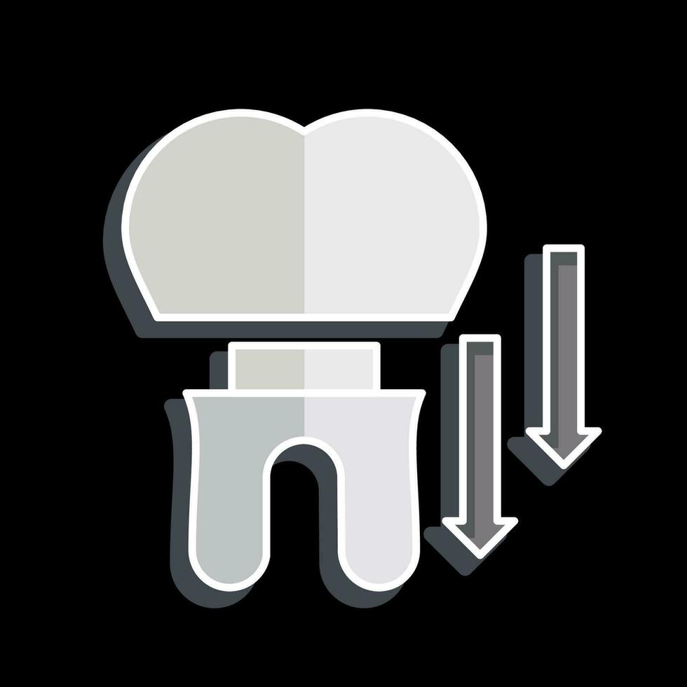 icona dentale corona. relazionato per dentista simbolo. lucido stile. semplice design modificabile. semplice illustrazione vettore