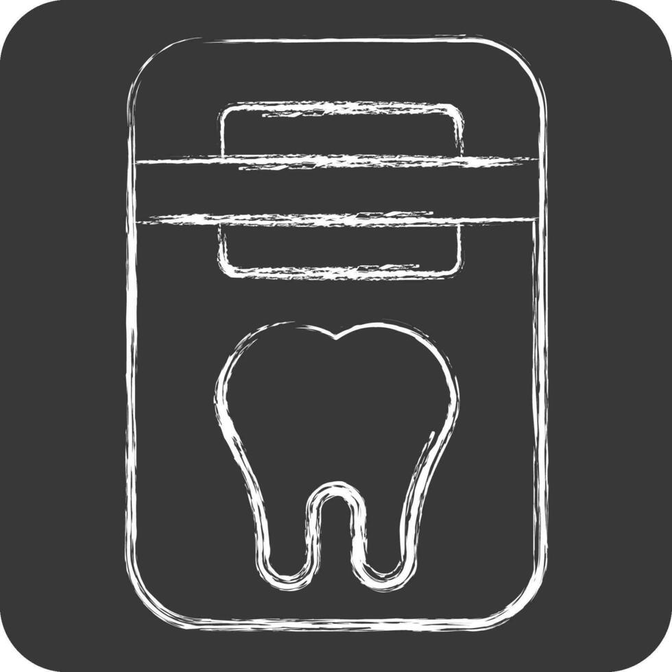 icona dentale filo interdentale. relazionato per dentista simbolo. gesso stile. semplice design modificabile. semplice illustrazione vettore