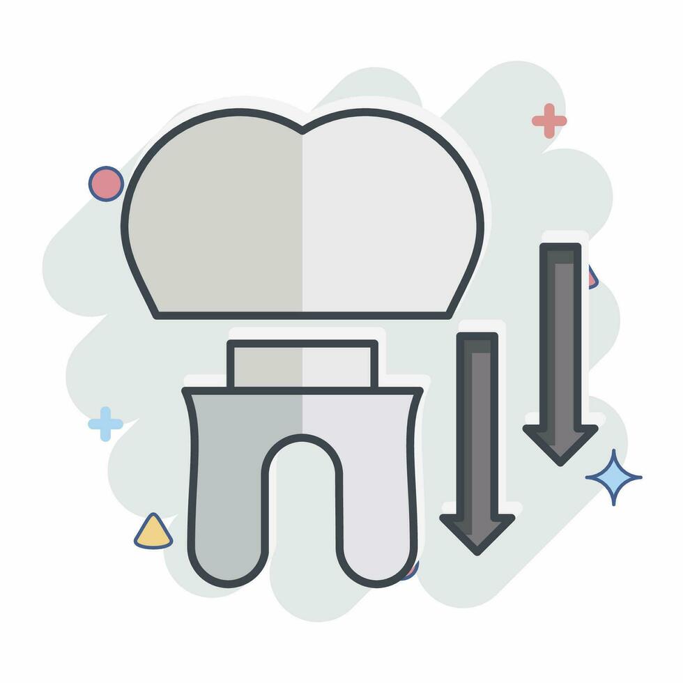 icona dentale corona. relazionato per dentista simbolo. comico stile. semplice design modificabile. semplice illustrazione vettore