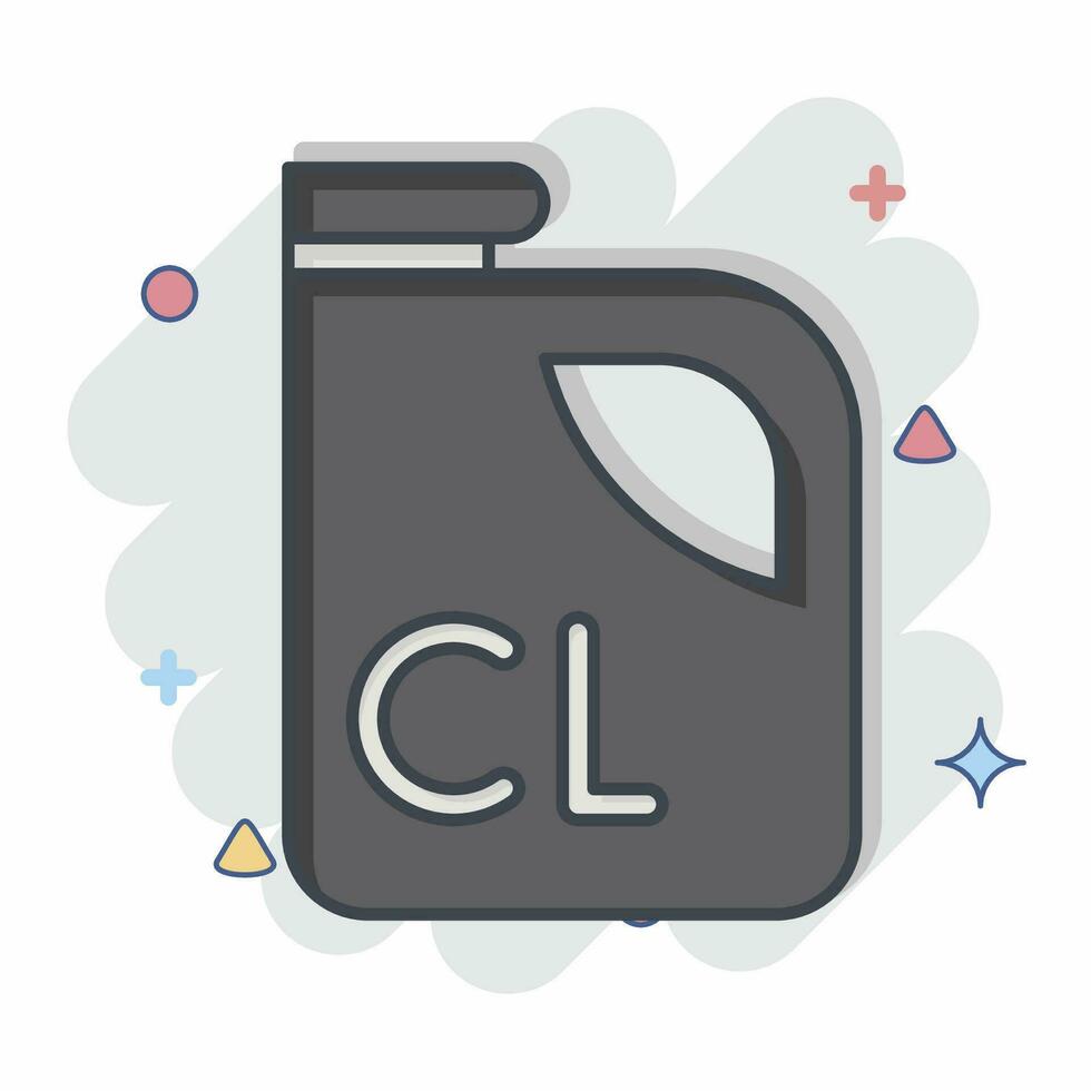 icona cloro. relazionato per veleno simbolo. comico stile. semplice design modificabile. semplice illustrazione vettore
