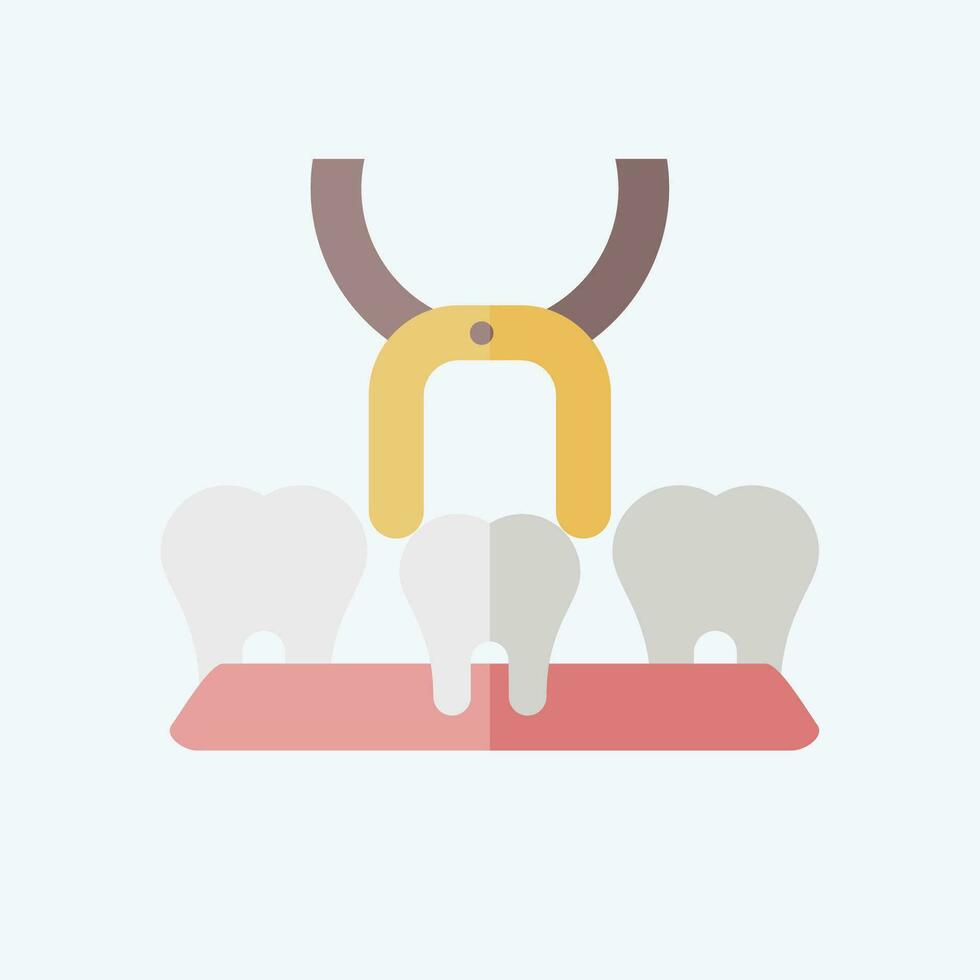 icona dente extra. relazionato per dentista simbolo. piatto stile. semplice design modificabile. semplice illustrazione vettore