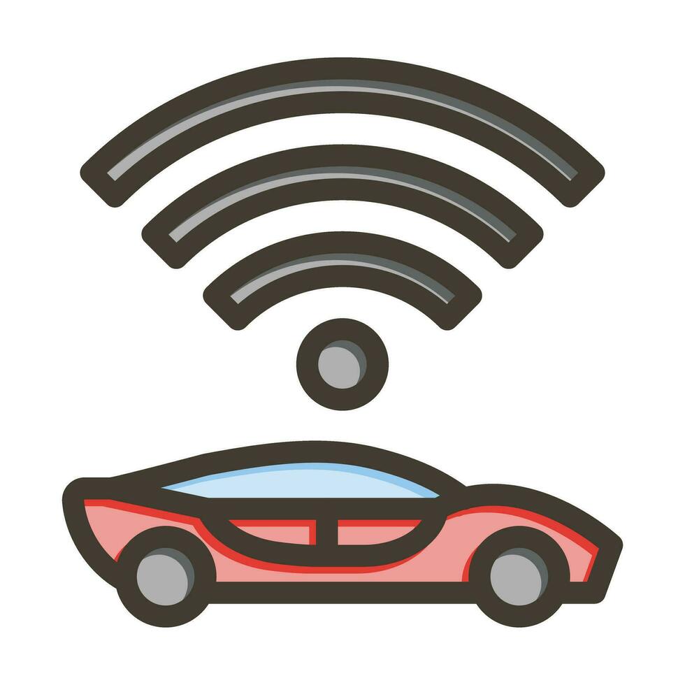 inteligente auto vettore di spessore linea pieno colori icona per personale e commerciale uso.