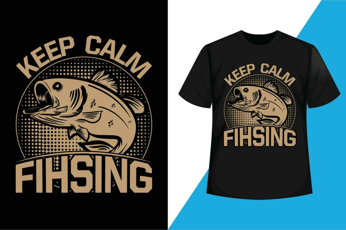 mantenere calma pesca t camicia design vettore