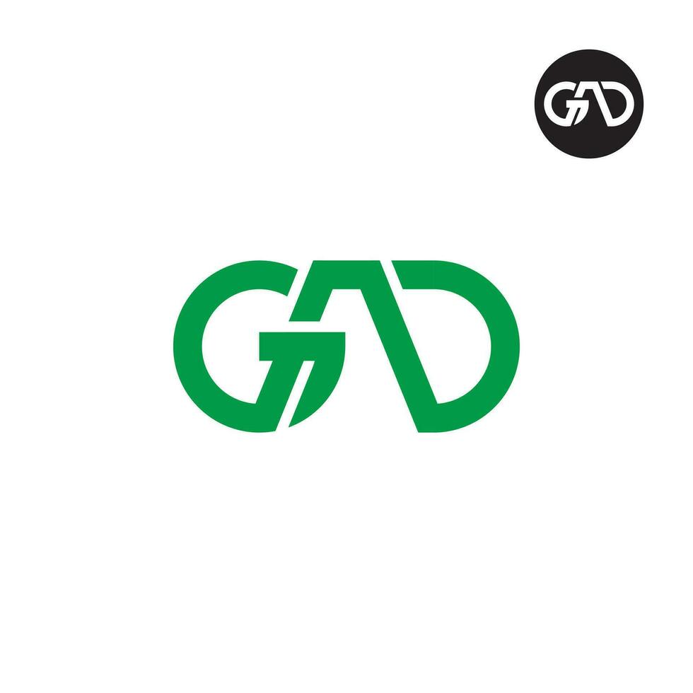 lettera gad monogramma logo design vettore