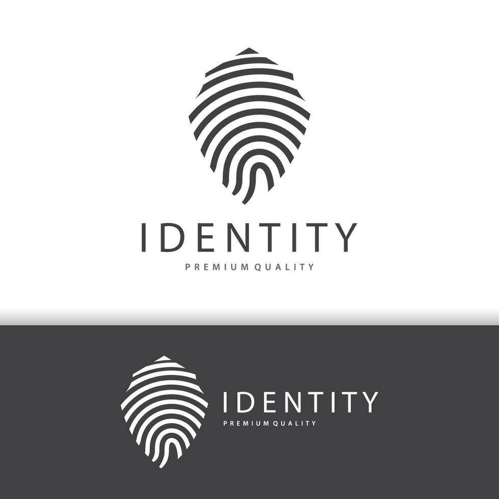 premio impronta digitale logo, umano identità design semplice linea modello modello illustrazione vettore