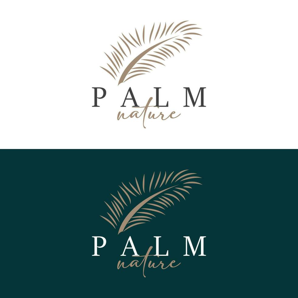 palma foglia logo design vettore semplice minimalista simbolo illustrazione modello