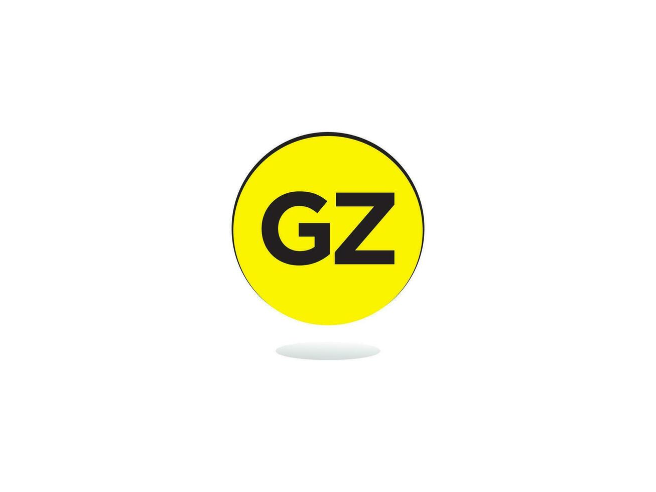 giallo colore gz logo, iniziale gz lettera logo icona vettore