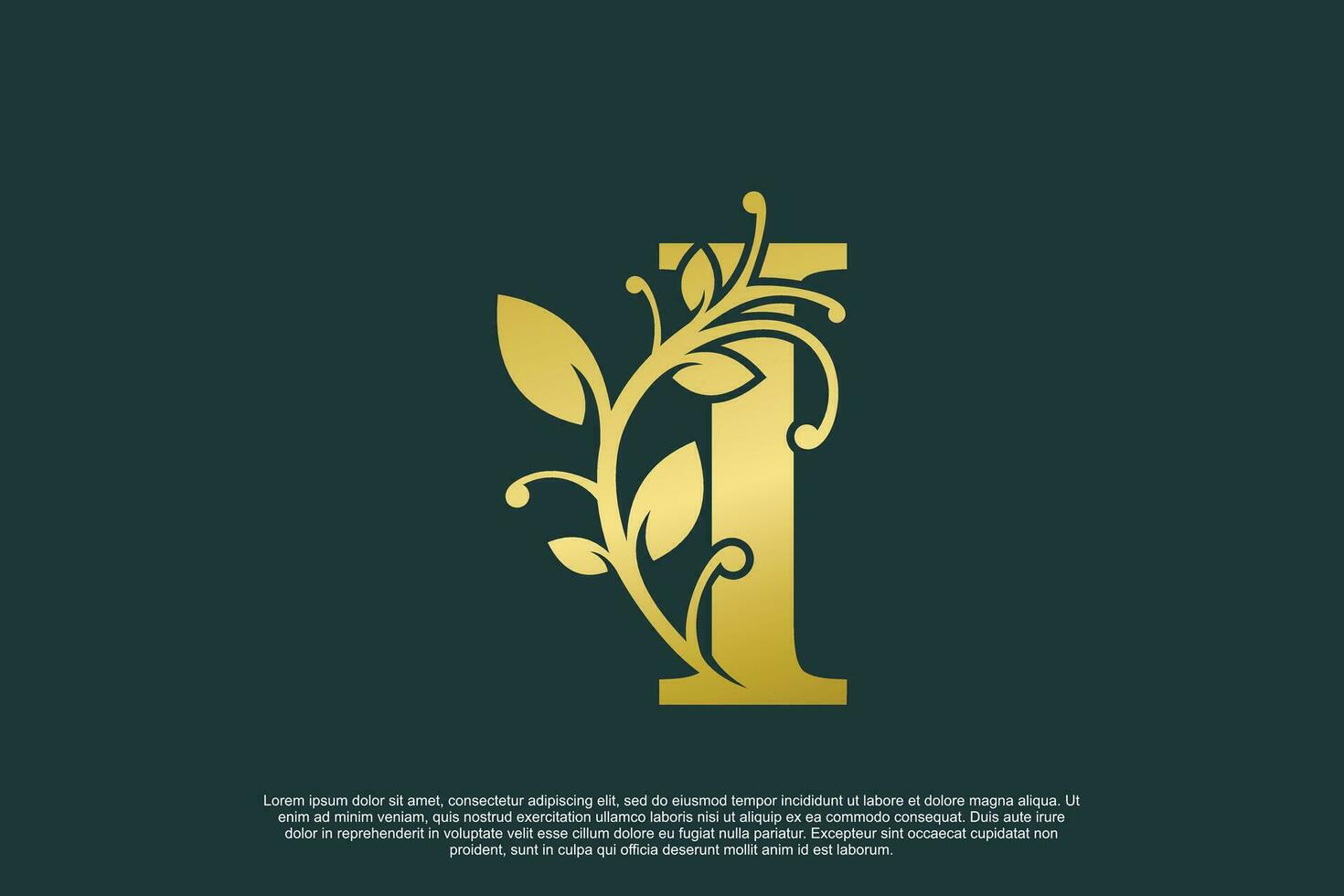d'oro elegante logo design con lettera io iniziale concetto vettore