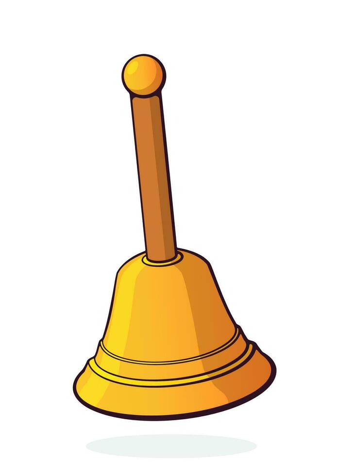 cartone animato illustrazione di un' campana con un' maneggiare. mano disegnato vettore illustrazione con schema. isolato su bianca sfondo