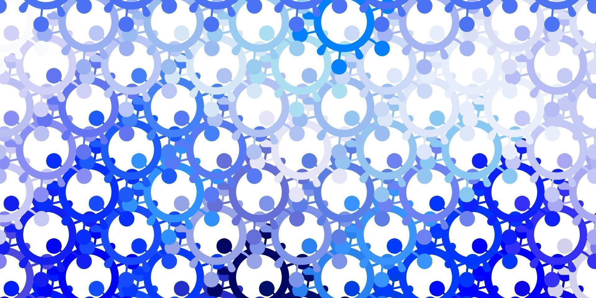 modello vettoriale azzurro con elementi di coronavirus.