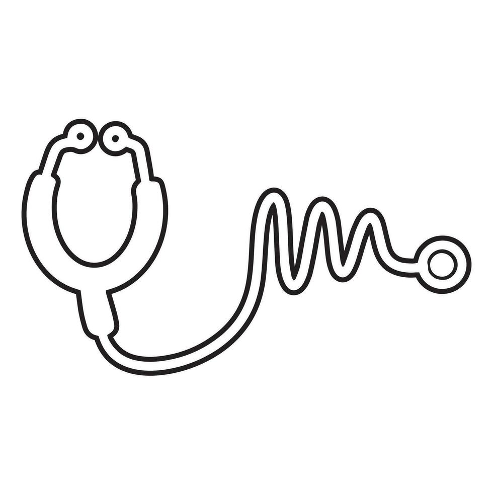 stetoscope logo icona vettore piatto design modello