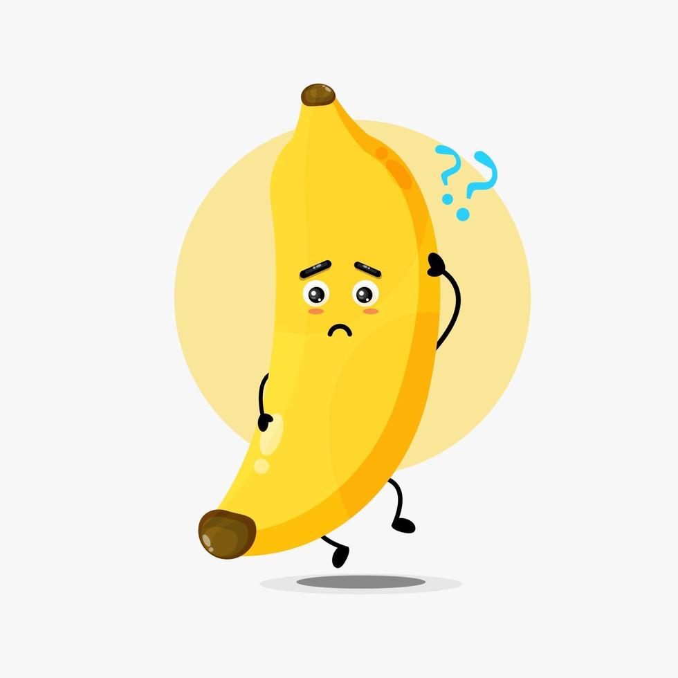 illustrazione di una banana carina che viene confusa vettore