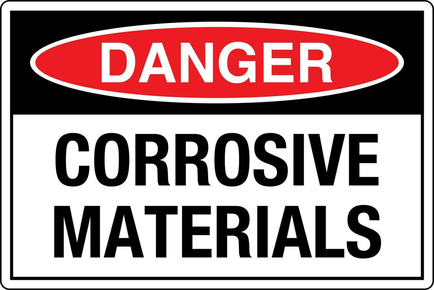 osha standard simboli registrato posto di lavoro sicurezza cartello Pericolo attenzione avvertimento corrosivo materiale vettore