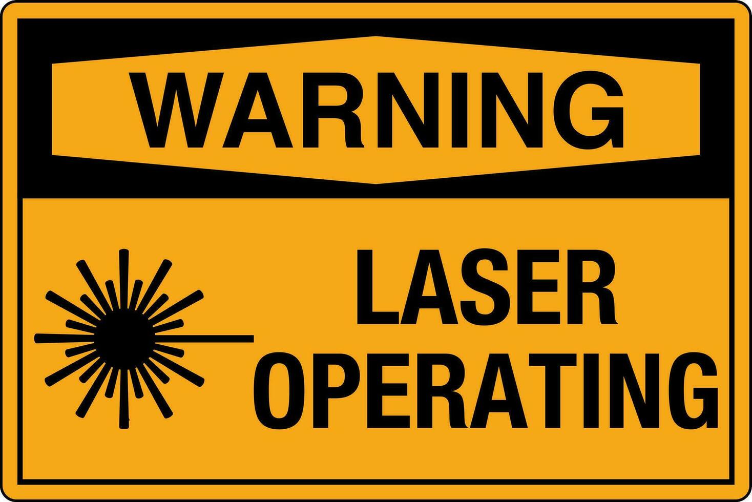 osha standard simboli registrato posto di lavoro sicurezza cartello Pericolo attenzione avvertimento laser operativo vettore