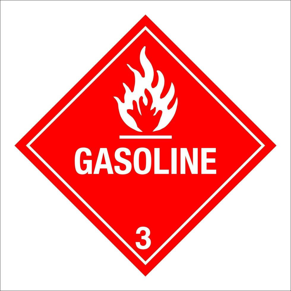 classe 3 pericoloso Hazmat Materiale etichetta iata mezzi di trasporto benzina vettore