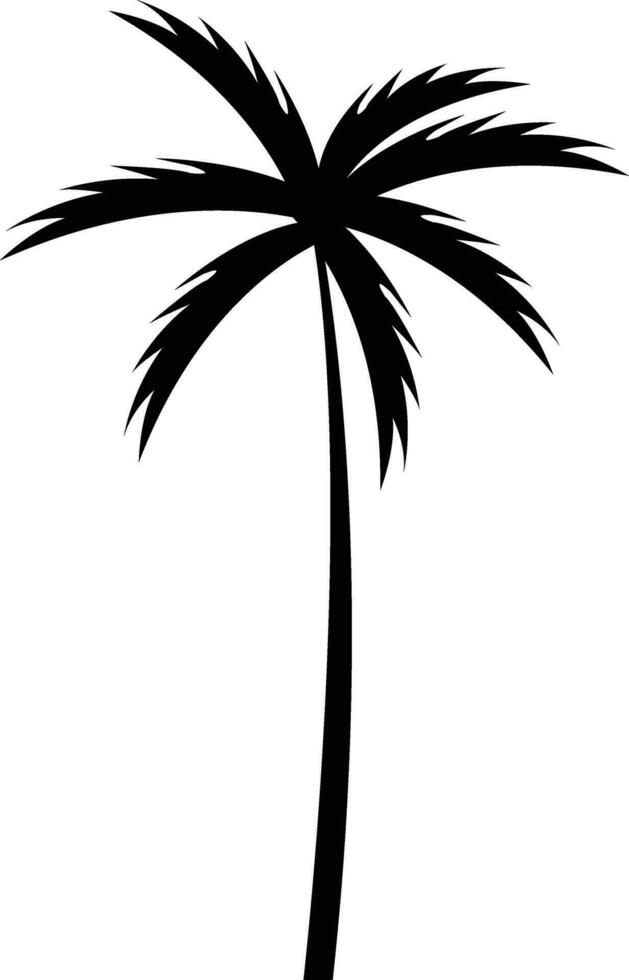 tropicale palma albero e foglia silhouette. nero palma albero. design di palma alberi per manifesti, banner e promozionale e decorazione Oggetti. vettore