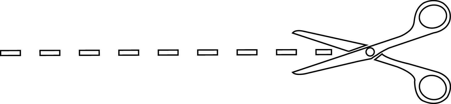 forbice con tagliare o tratteggiata linea. linea o schema icona stile. forbici nero su trasparente sfondo. - azione vettore