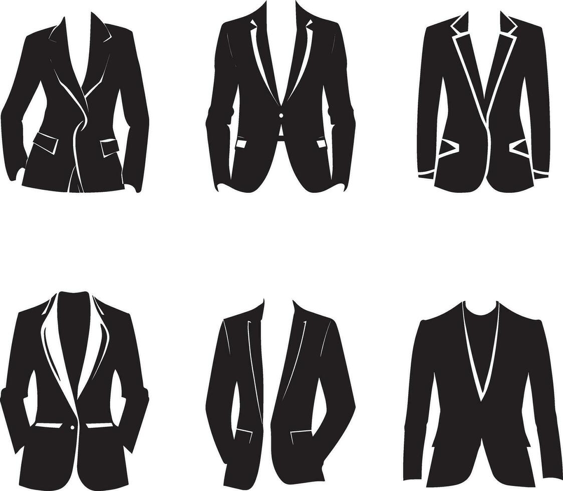 blazer vettore silhouette nero colore 2