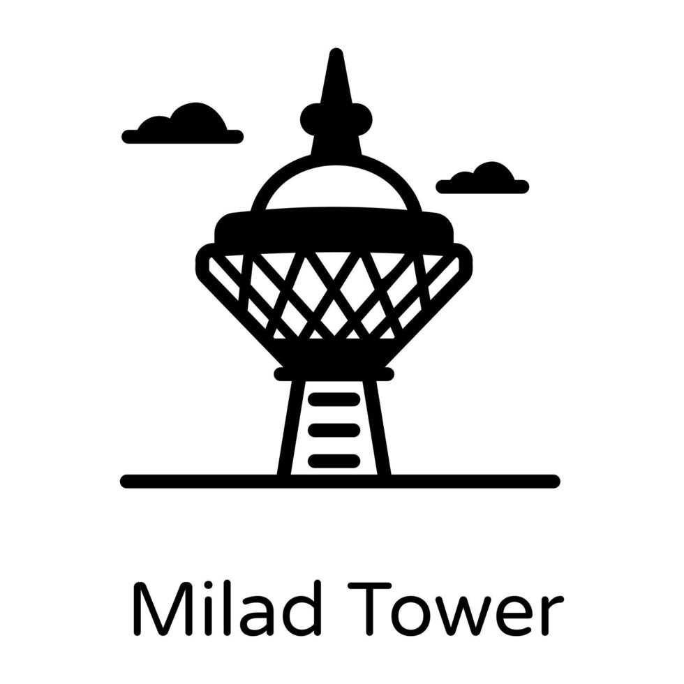 punto di riferimento della torre milad vettore