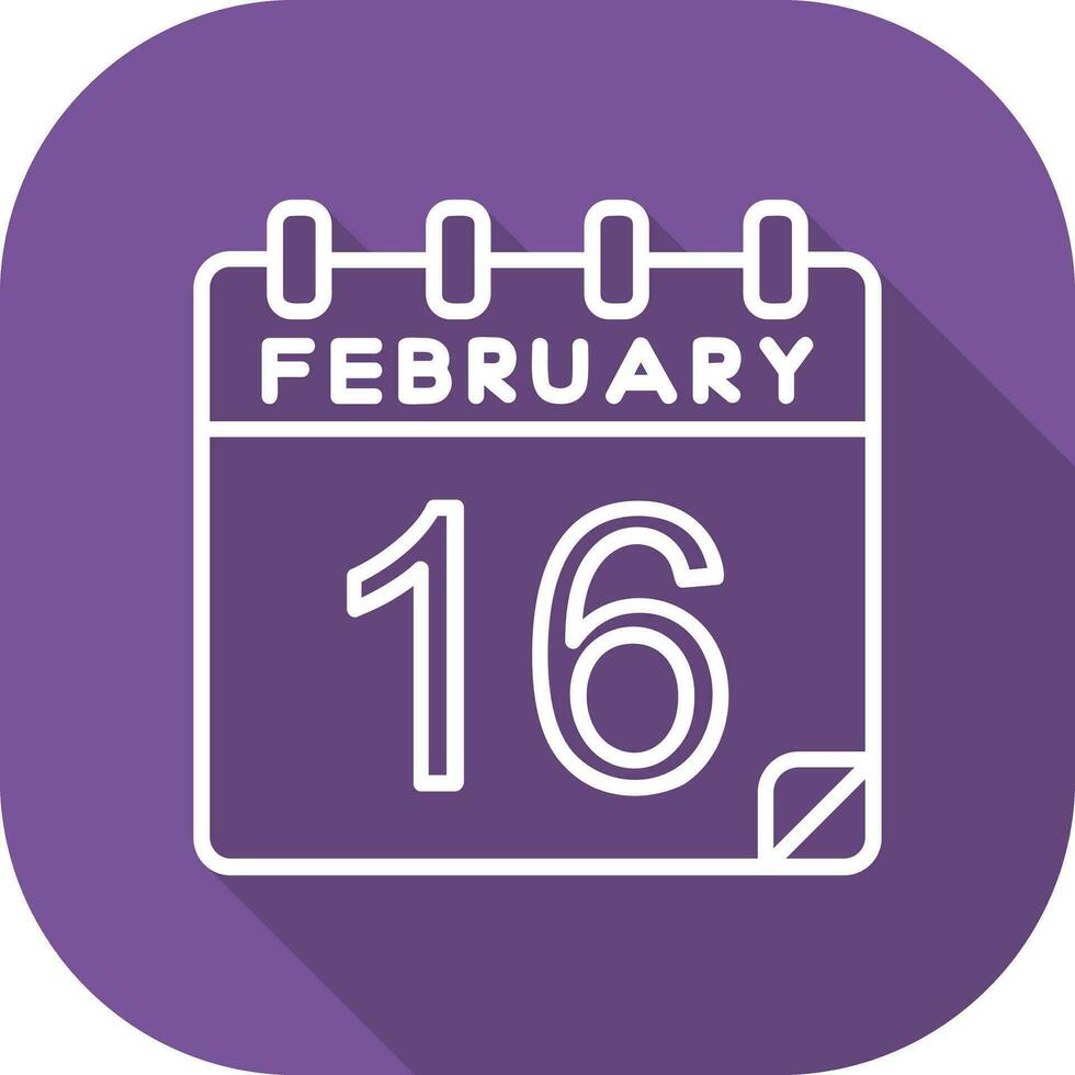 16 febbraio vettore icona