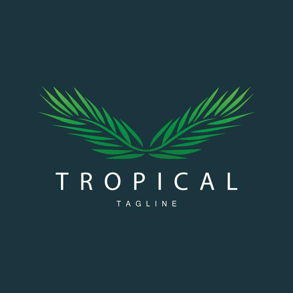 palma foglia logo, verde pianta design vettore illustrazione modello