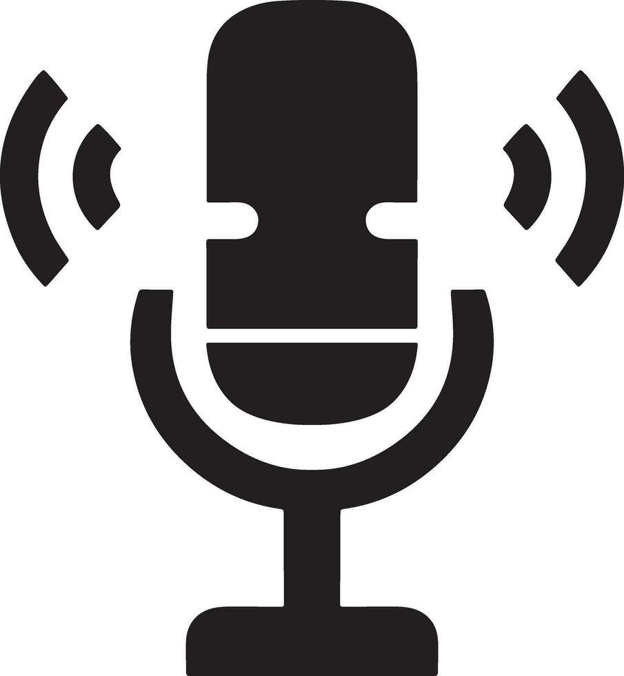 isolato microfono clipart grafico per podcast, registrazione studio, e vocale registrazione vettore