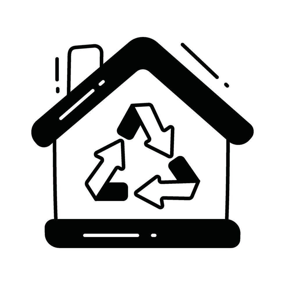 riciclare centro scarabocchio icona design illustrazione. ecologia simbolo su bianca sfondo eps 10 file vettore