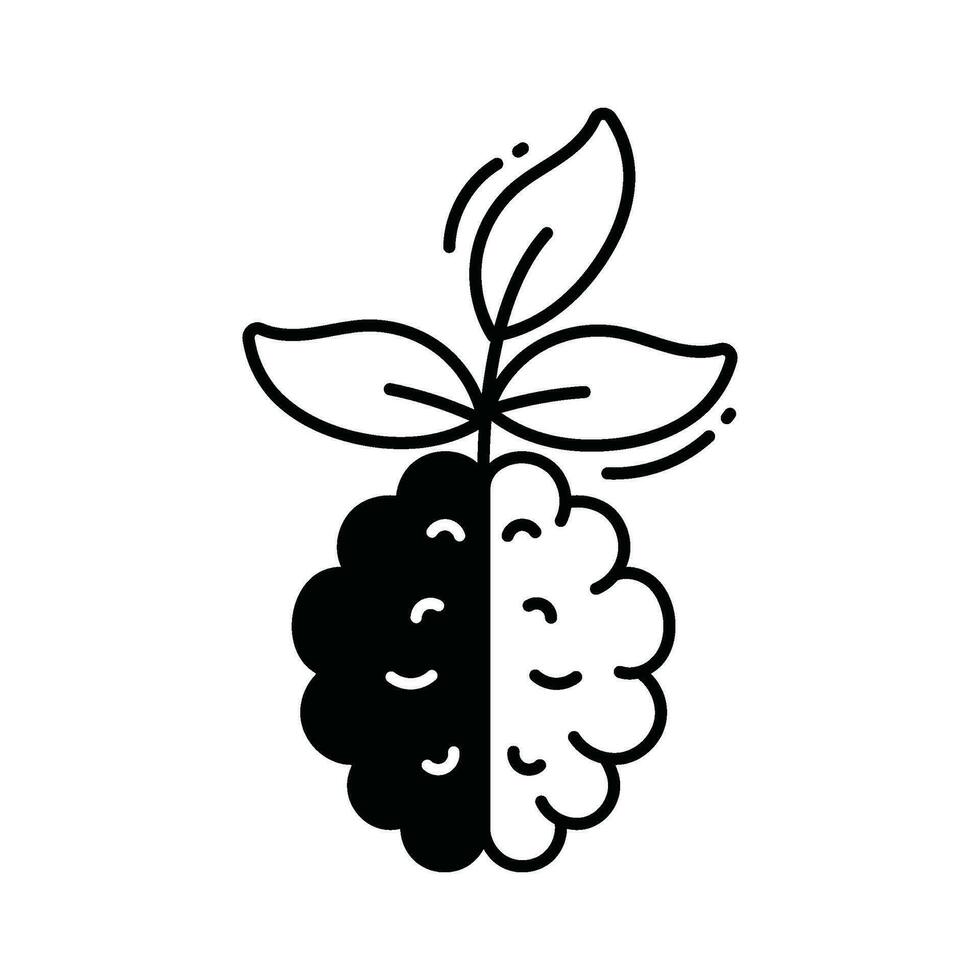 eco cervello scarabocchio icona design illustrazione. ecologia simbolo su bianca sfondo eps 10 file vettore