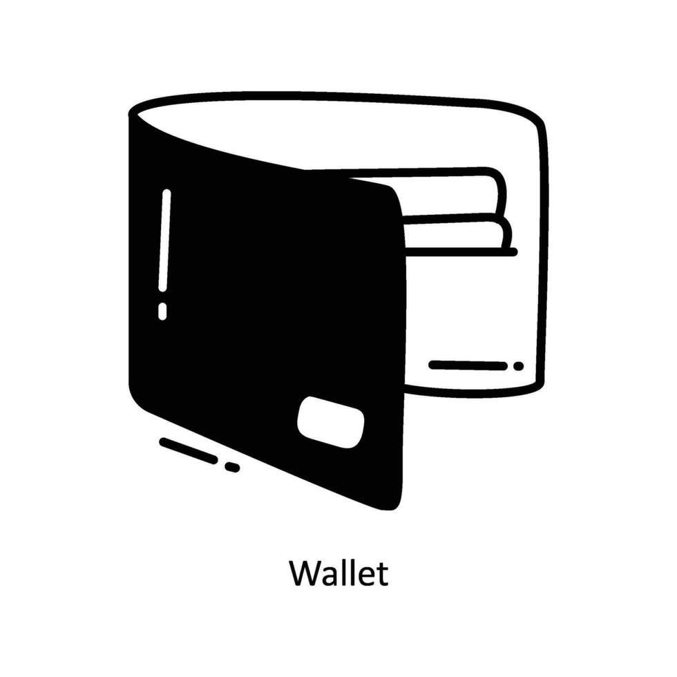 portafoglio scarabocchio icona design illustrazione. e-commerce e shopping simbolo su bianca sfondo eps 10 file vettore