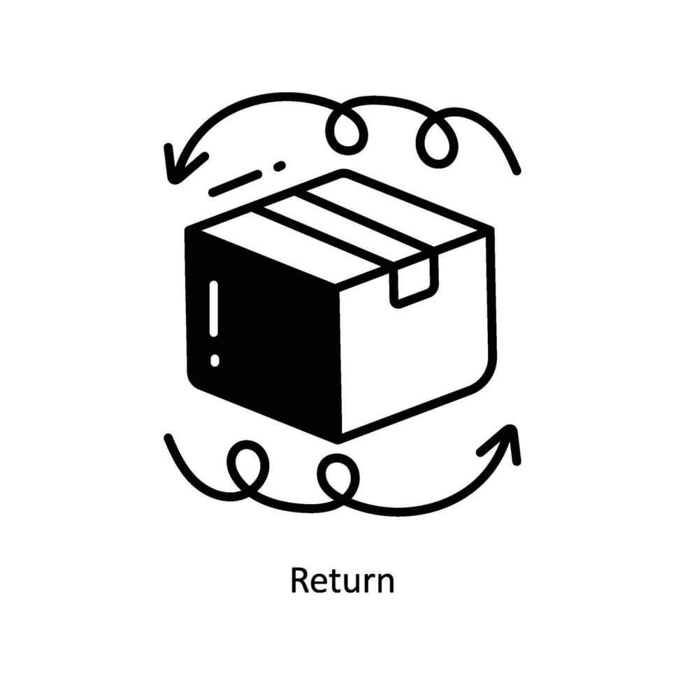 ritorno scarabocchio icona design illustrazione. e-commerce e shopping simbolo su bianca sfondo eps 10 file vettore