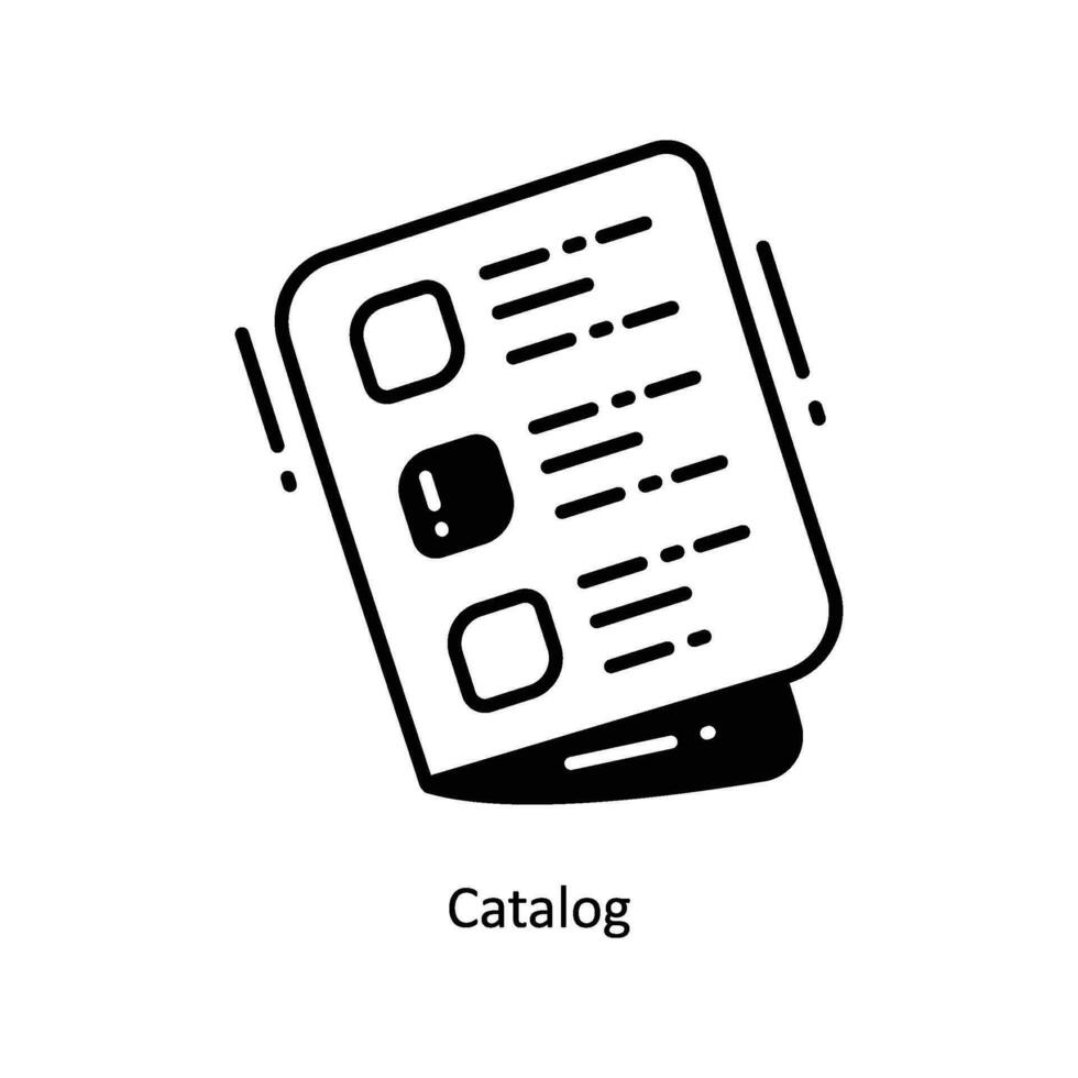 Catalogare scarabocchio icona design illustrazione. e-commerce e shopping simbolo su bianca sfondo eps 10 file vettore