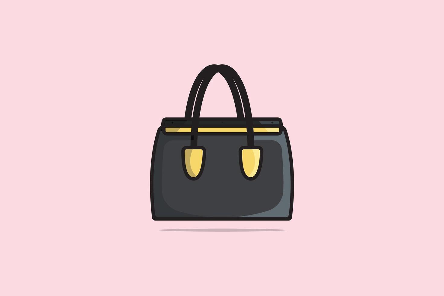 lusso donne borsetta o borsa vettore illustrazione. bellezza moda oggetti icona concetto. le signore luminosa pelle Borsa, femmina moda Accessori vettore design.