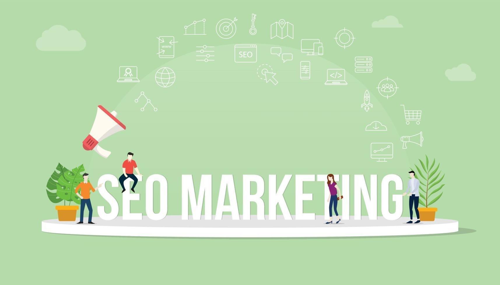 concetto di marketing di ottimizzazione dei motori di ricerca seo vettore