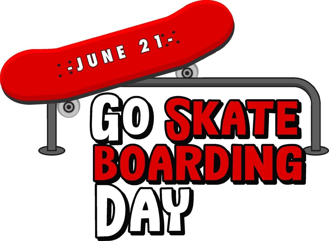 vai al giorno dello skateboarding il 21 giugno banner vettore