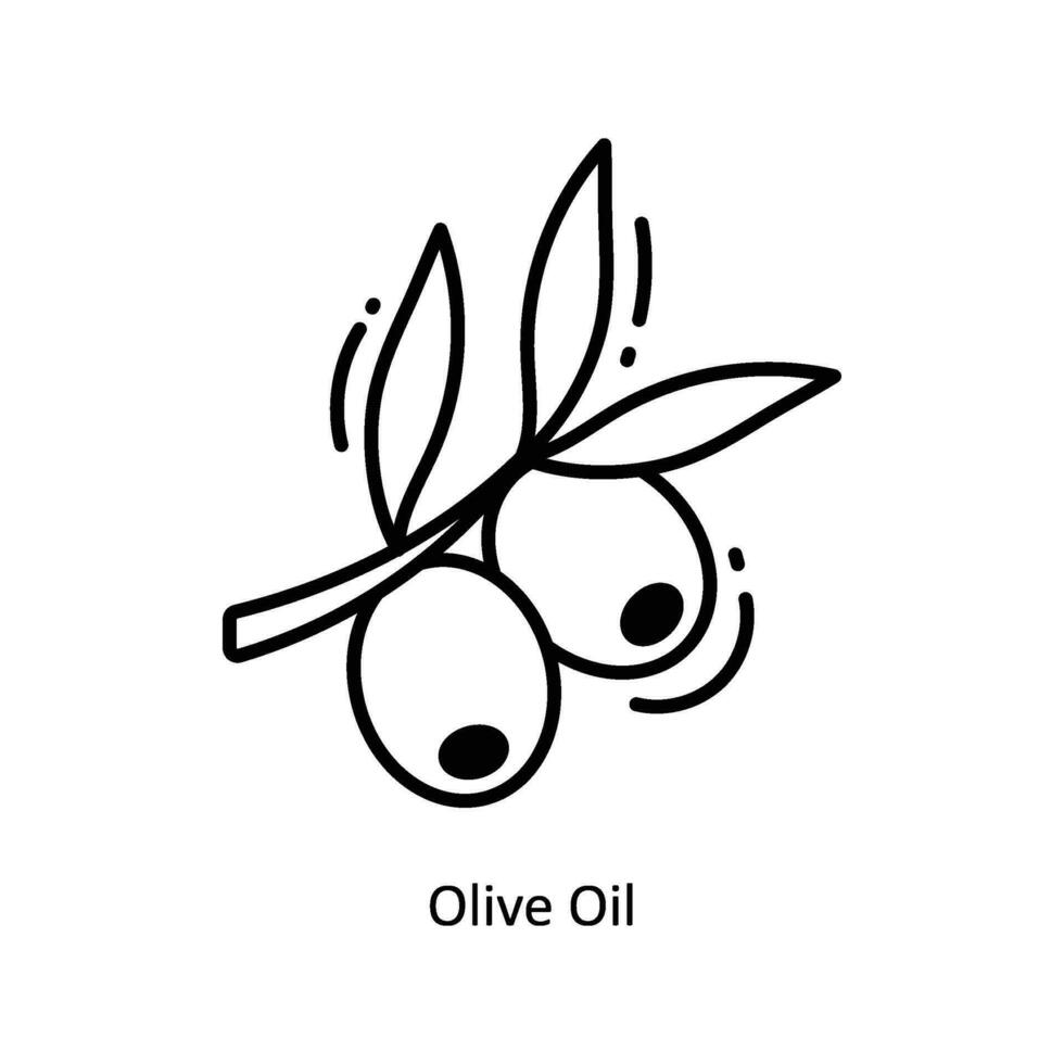 oliva olio scarabocchio icona design illustrazione. cibo e bevande simbolo su bianca sfondo eps 10 file vettore