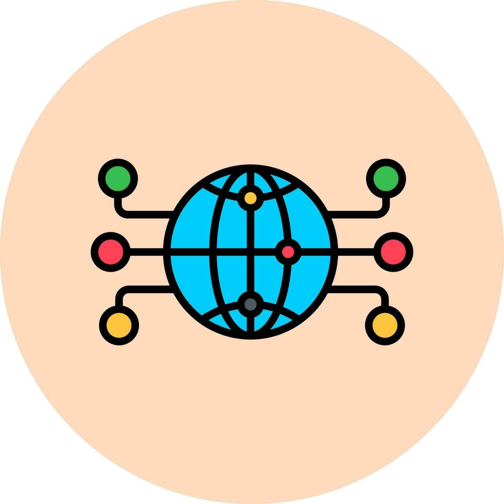 icona del vettore di rete globale