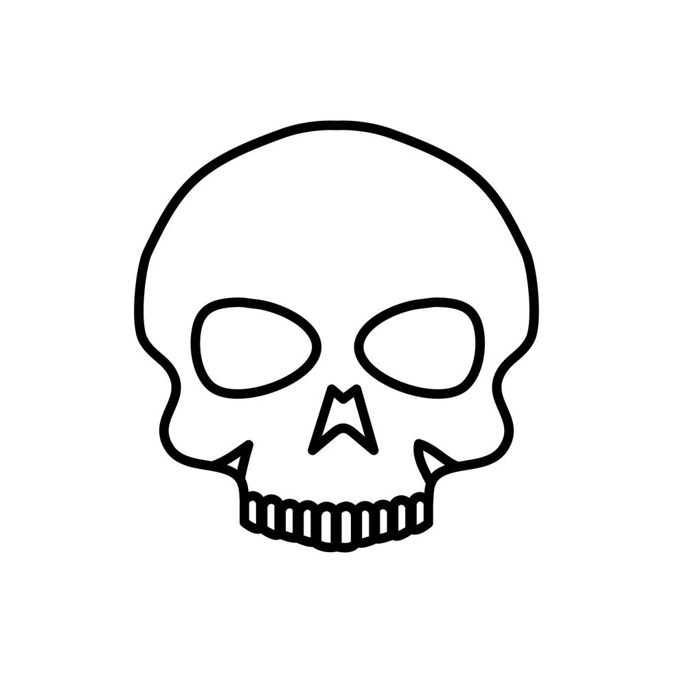 cranio morto halloween isolato icona vettore
