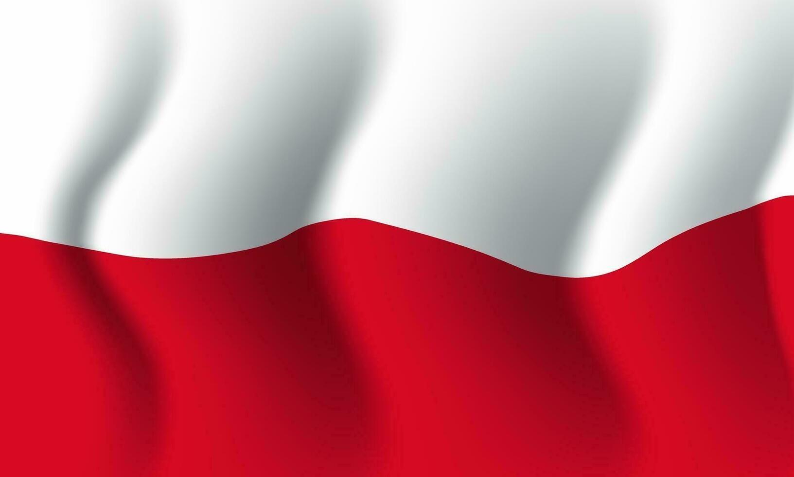 sfondo che fluttua nel vento bandiera della polonia. sfondo vettore