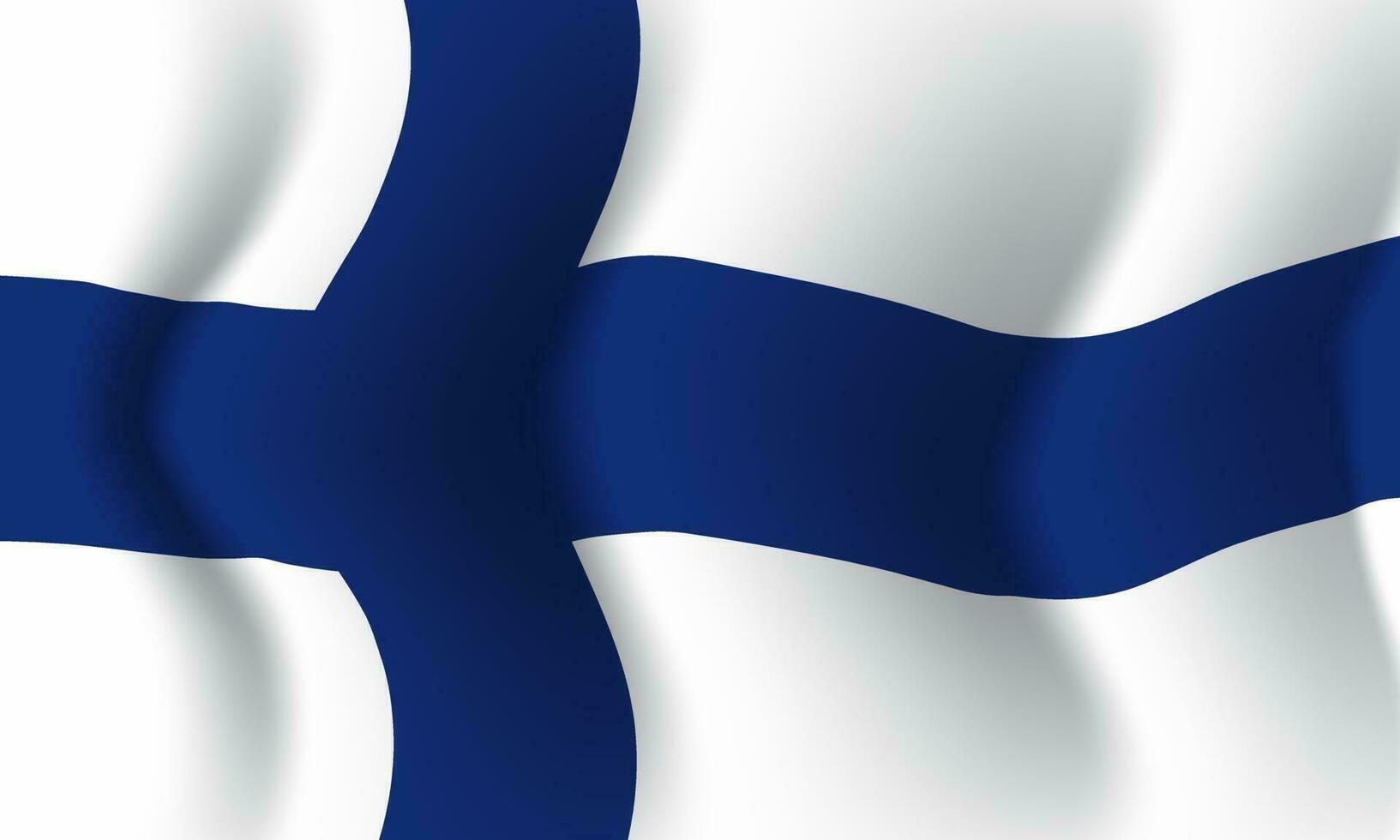 sfondo sventolando nel vento bandiera della finlandia. sfondo vettore