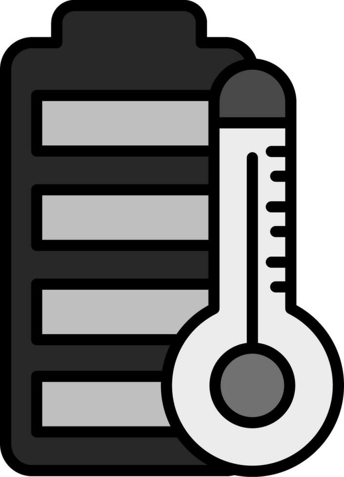 batteria temperatura vettore icona