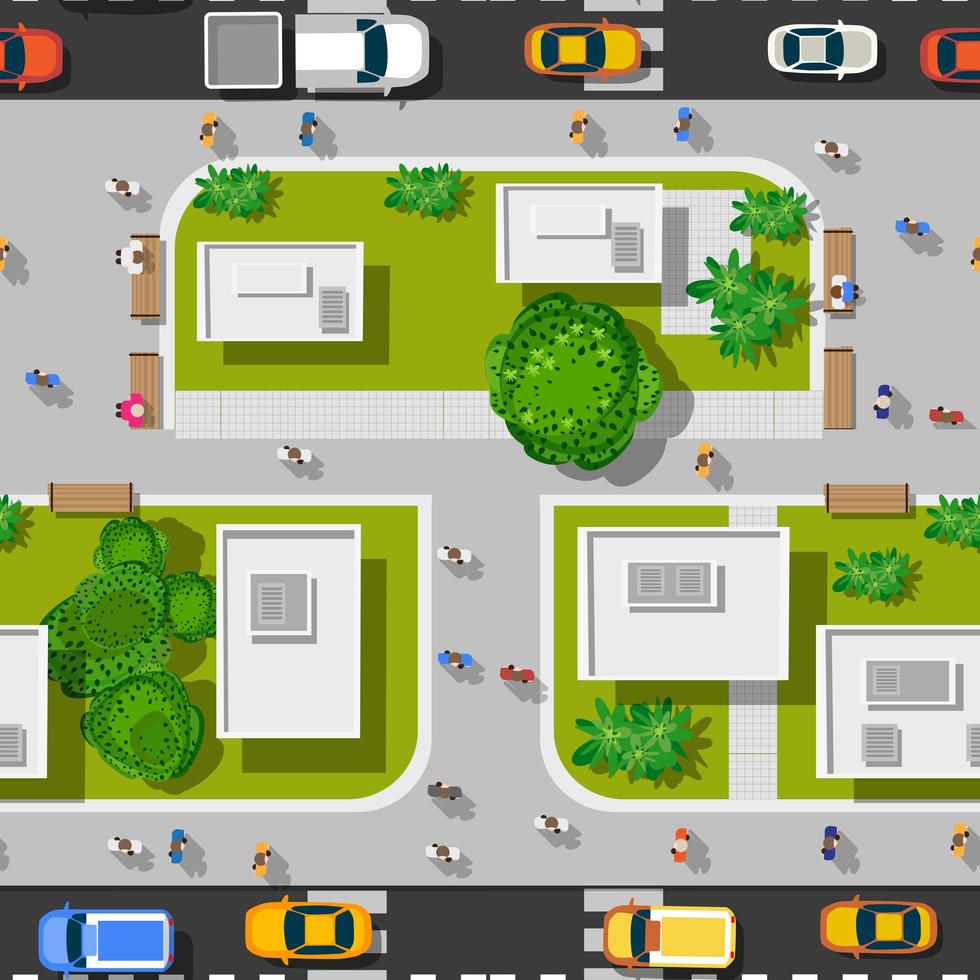 vista dall'alto della città senza soluzione di continuità vettore