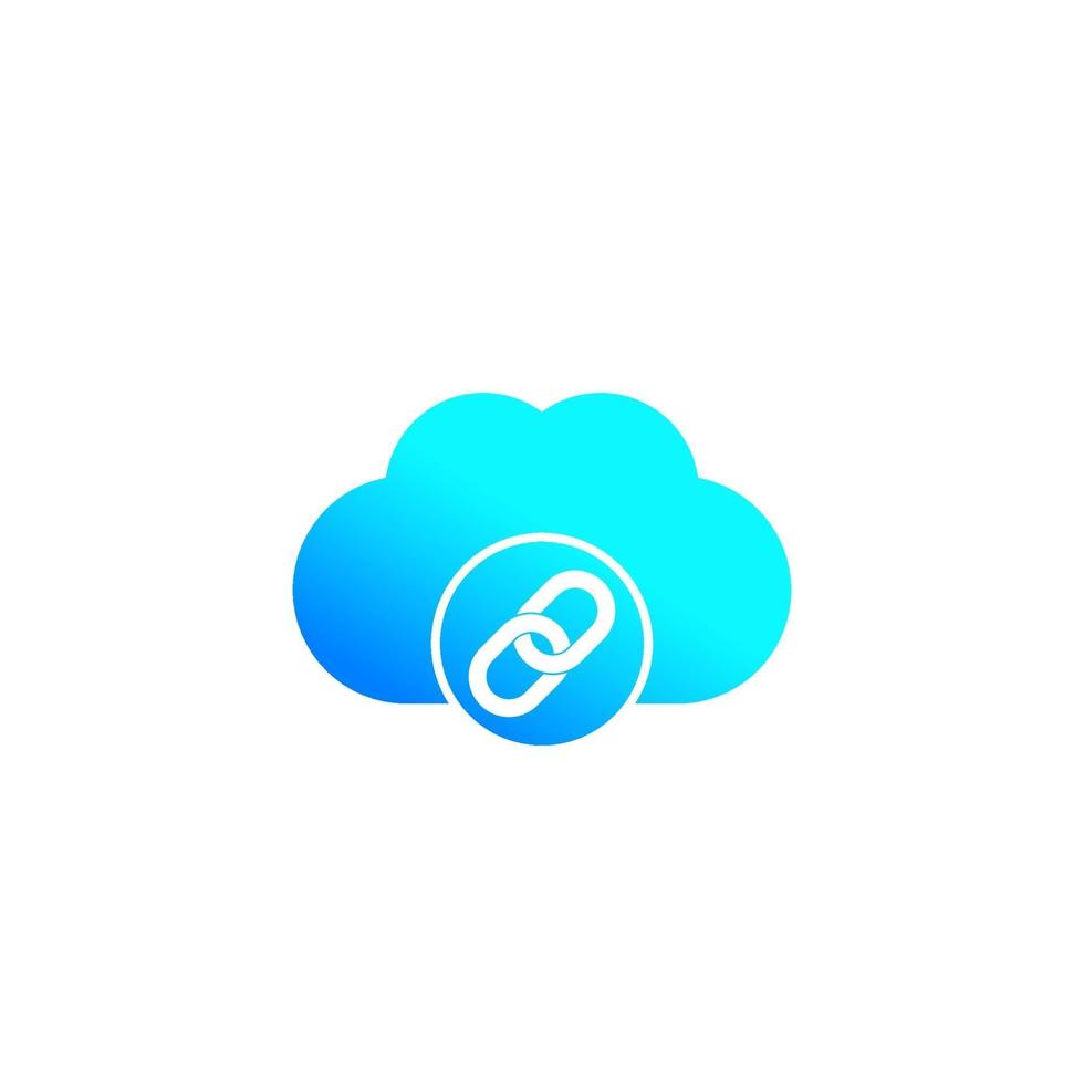 icona di collegamento cloud, vettore