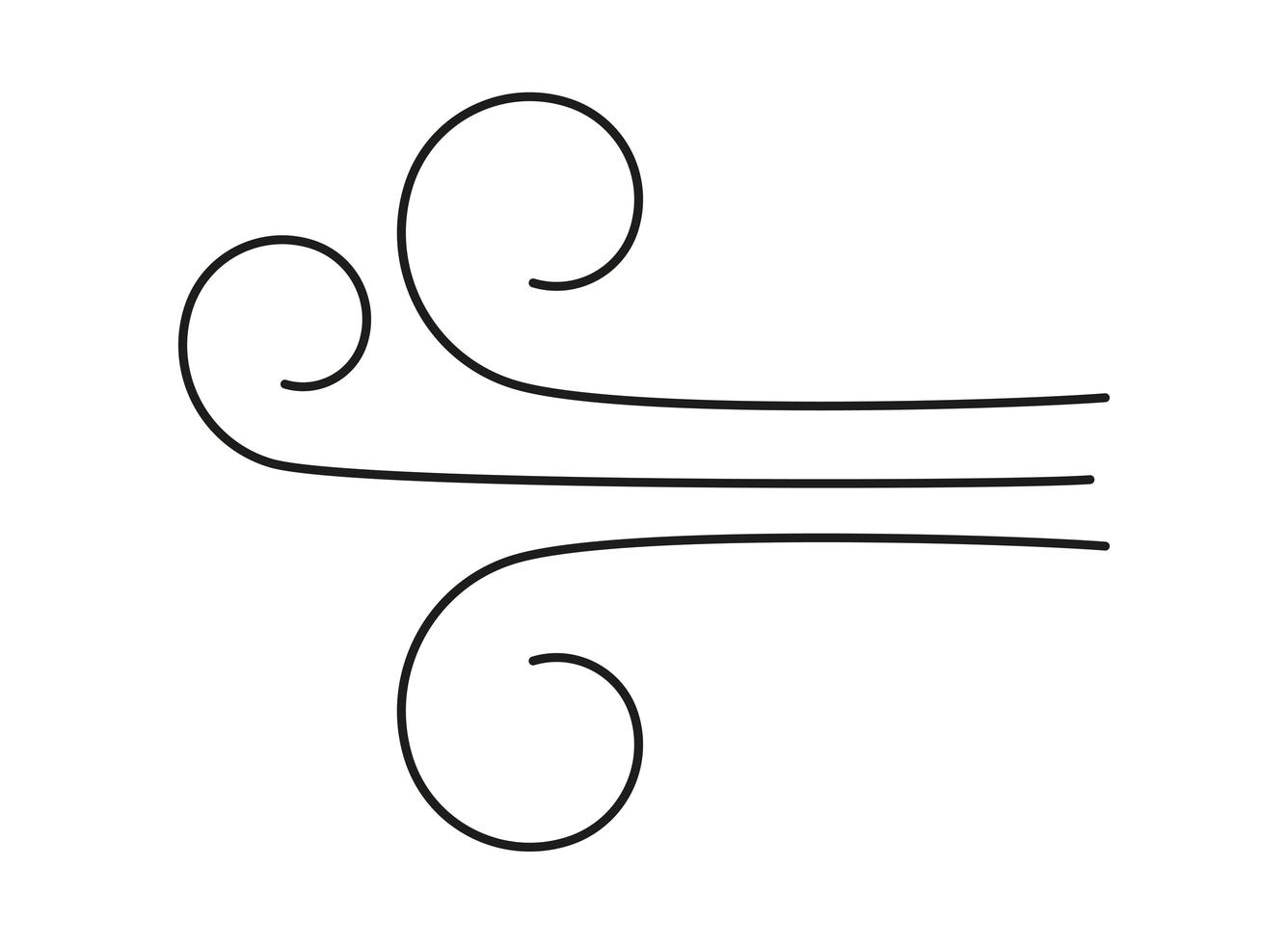 icona del vento isolata. simbolo di vettore del tempo di turbinio dell'onda